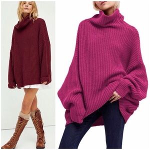 𝓯𝓹 Free People ~ Swim Too Deep Turtleneck Sweater in Heart Eyes
